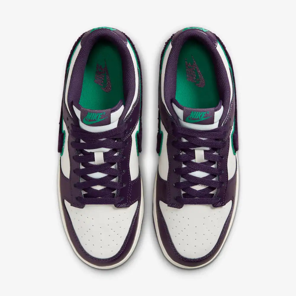 Nike Dunk Low Chenille Swoosh Sail Grand Purple