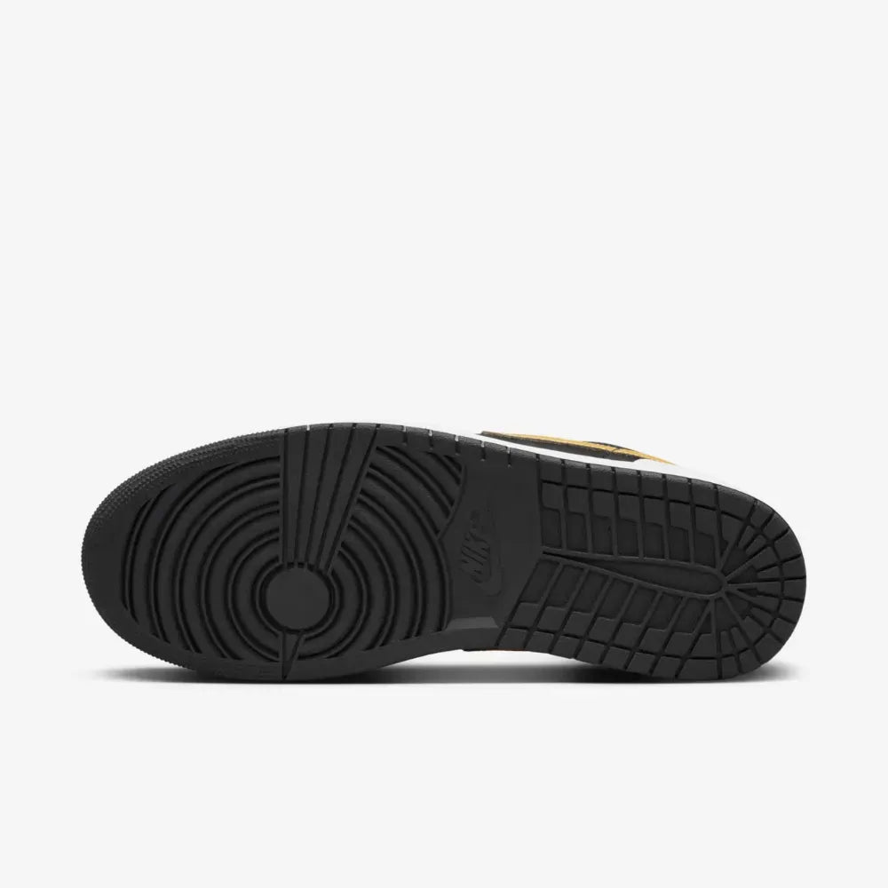 Air Jordan 1 Low White Black Metallic Gold Swoosh